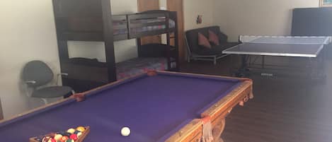 Billiards, Ping Ping, Huge Game Room and Sleeping Area!