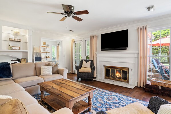Cozy couch - a place renters want to hang out!