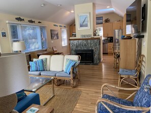 There's ample seating in the living room.
