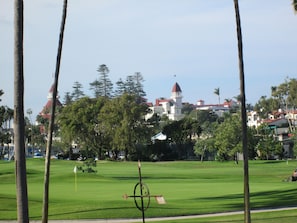 View of Hotel Del Coronado from upstairs TV room