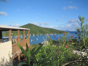 Outside View of Deck and Coral Bay Harbor.