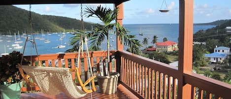 Outer Deck Looking Over Coral Bay and Out To Sea.