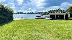 Level lawn to lake