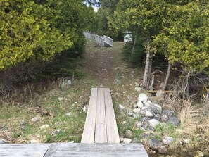 The path up to the home from our dock