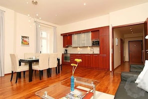 Living room with kitchen