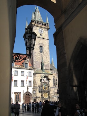 View from the front door of our building - Astronomical clock