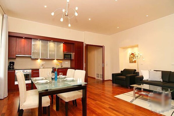 Living room with kitchen