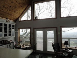 View from Kitchen toward the back Deck