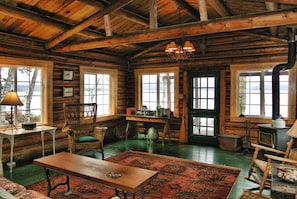 interior of main lodge 10' from  the water