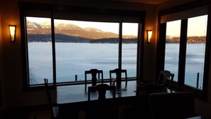 Dining table seats eight, great views