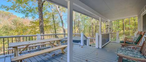 Enjoy your morning coffee watching the view from the front deck