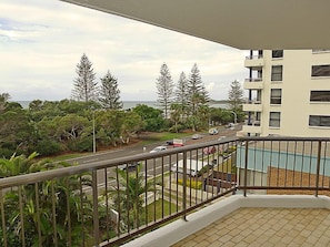 There are sea views from the balcony and lovely breezes too