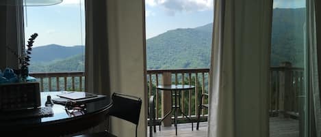 Enjoy spectacular views from inside or on the balcony.