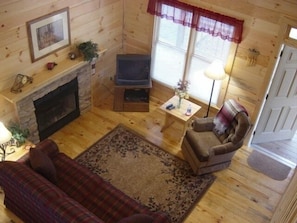 Chimney 5 living room from loft 