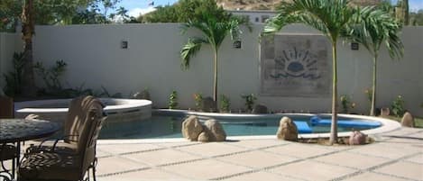 Patio with palms @ our Casa Del Sol....view from the living room