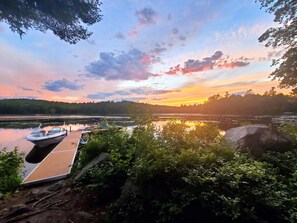 Sunset over our new dock!
