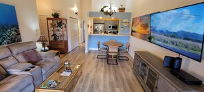 Nicely updated living area with kitchen, entry