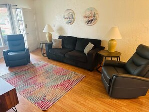 For extra guests, the couch is also a sleeper sofa.