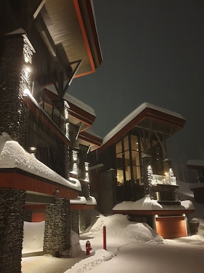 Beautiful snow covered Edge chalets.  The best location, the best accommodations