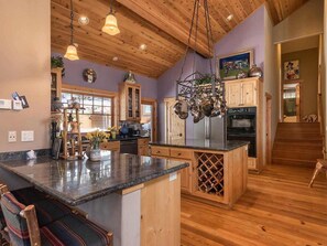 Chefs kitchen, stocked with most sundries needed for your stay.