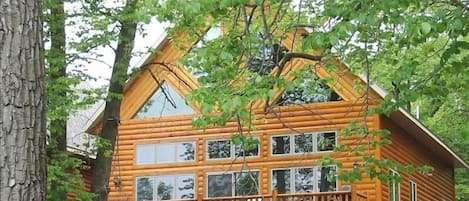 View of cabin from lake