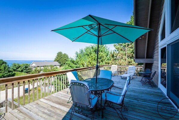 Front deck view of Lake Michigan