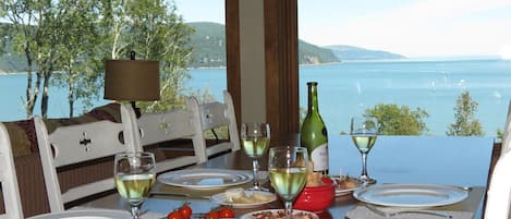 View from dining table (see Quebec's highest tides, 21 ft)