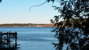 Atkins Bay with Fort Popham in the distance.