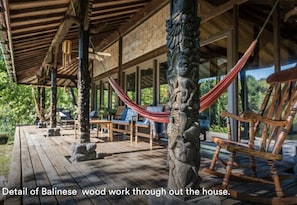 Detail of Balinese  wood work through out the house.