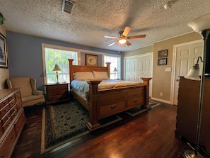 Master bedroom with king bed.  Two closets 