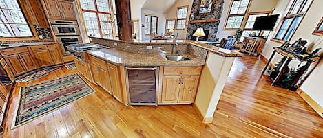 Upstairs living room and kitchen