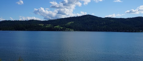 Welcome to our home on Lake Coeur d' Alene! View of the lake from the main deck.