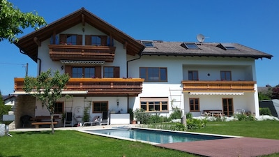 Free Alpenblick, quiet, natural pool, high. equipped, wood stove, nature, **** 
