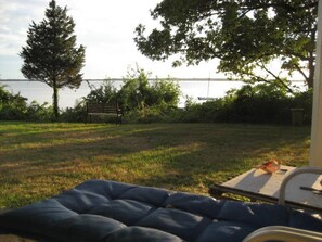 porch overlooking Narragansett Bay