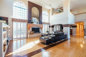 Bright and airy living area.