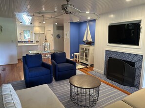 Decorated with a coastal flair.