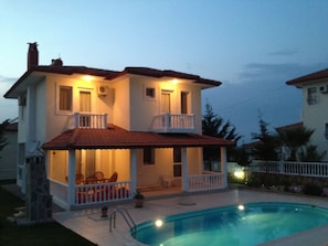 villa by night time