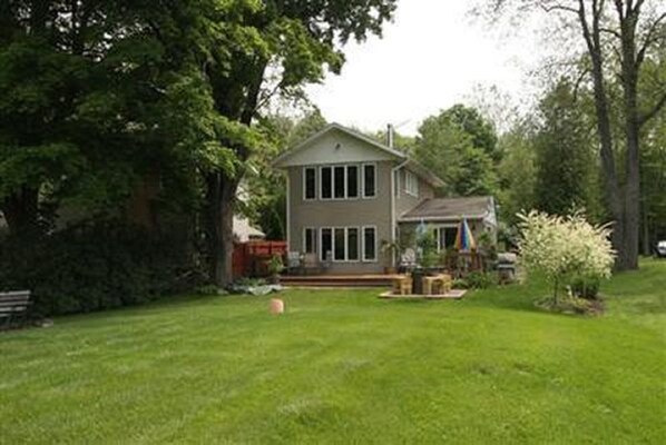 lake side/ rear of cottage 
