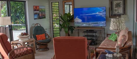 Relax and watch the 65-in Smart TV or just enjoy the view from the living area!