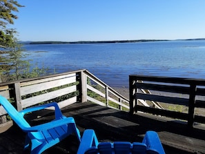 lower deck overlooking the water