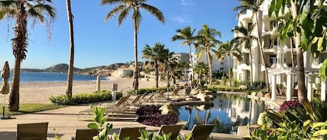 View from our spacious outdoor dining patio and living room!