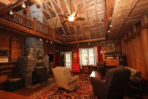 Living room viewed toward lake