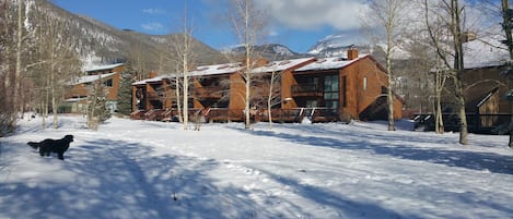 Looking towards the back deck of our townhome from our private open space