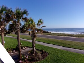 The beach is just steps away from the townhouse.