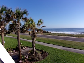 The beach is just steps away from the townhouse.