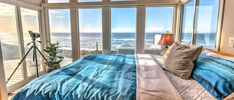 Let the ocean surround you in the upstairs primary bedroom.