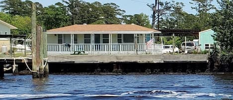 Water view of the Fishing Cottage