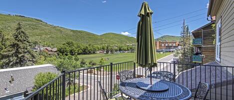 View from our deck. City Library (prime Sundance venue) and great Library Field