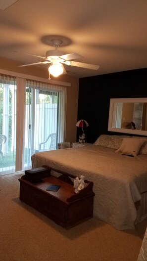 First floor master bedroom with king bed.