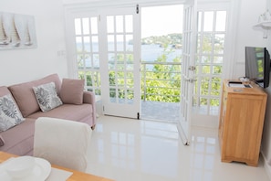 Living/dining area and views